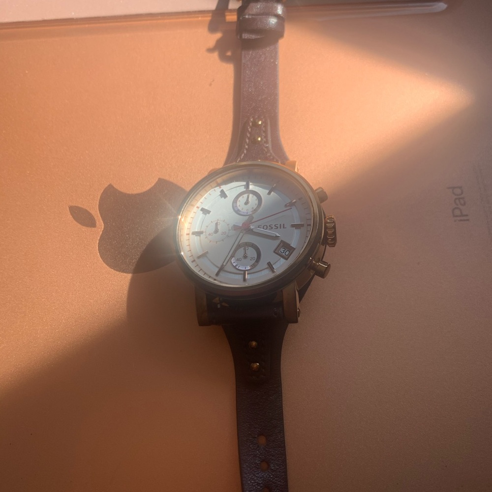 Fossil brown leather watch